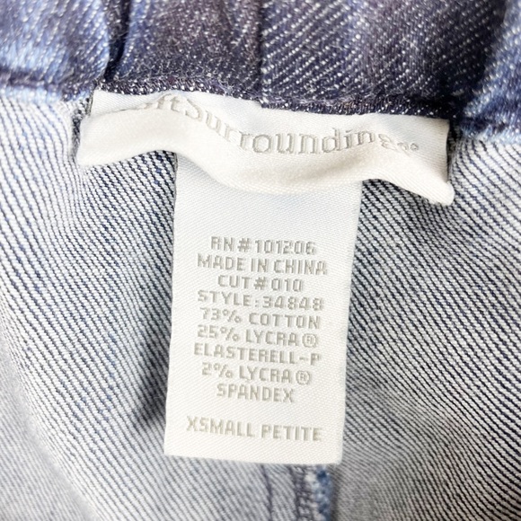 Soft Surroundings Denim Metro Pull On Legging Elastic Waist Jeans Size XS Petite - Picture 5 of 6